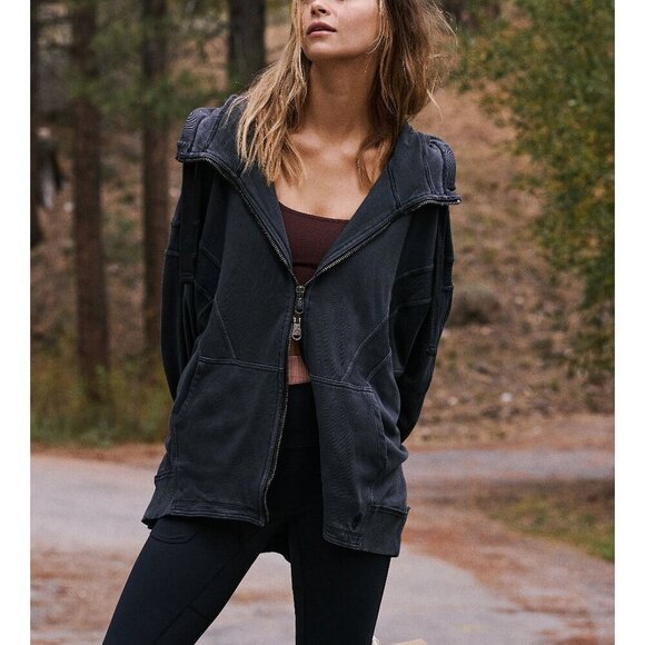Women's Charcoal Zip-Up Hoodie - Picture 6 of 9